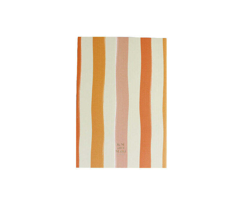 Small Notebook Journal with Stripes Orange Beige