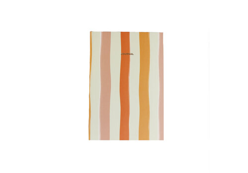 All the Luck in the World Small Notebook Journal with Stripes Orange Beige
