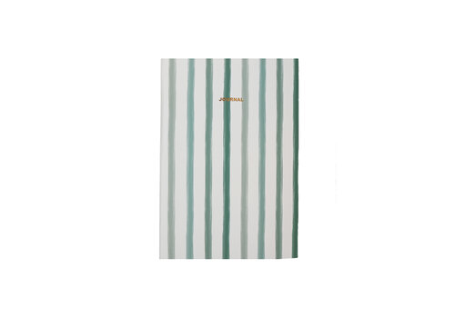 All the Luck in the World Small Notebook Journal with Stripes Green White