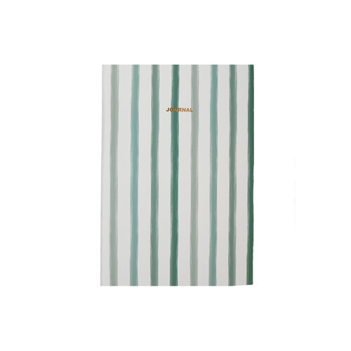 Small Notebook Journal with Stripes Green White 