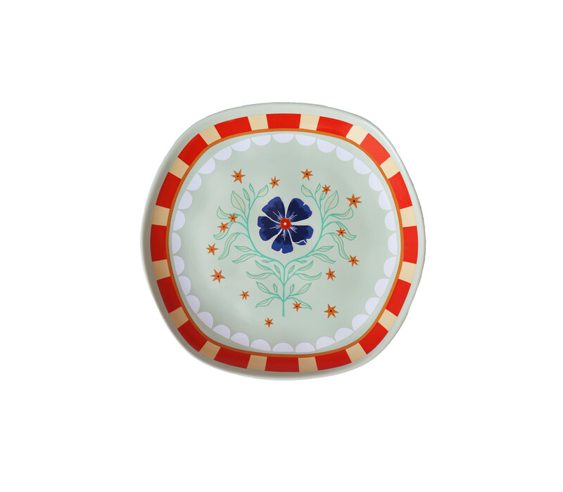 Serveerbord Groen met Bloemen