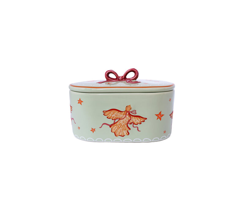 Jar Bird with Bow