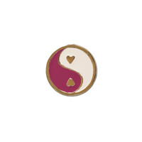 Deurknop Messing YinYang Roze Wit