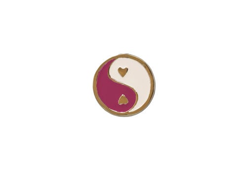 All the Luck in the World Deurknop Messing YinYang Roze Wit