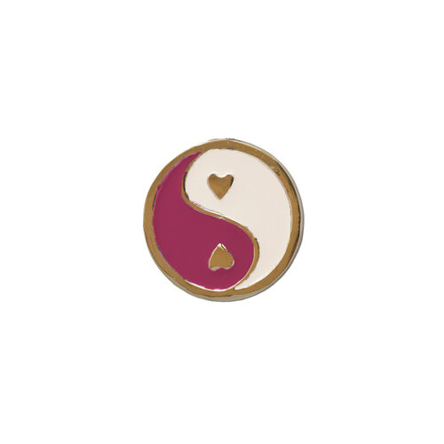 Doorknob Brass YinYang Pink White 