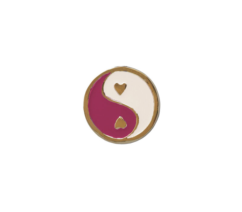 Deurknop Messing YinYang Roze Wit