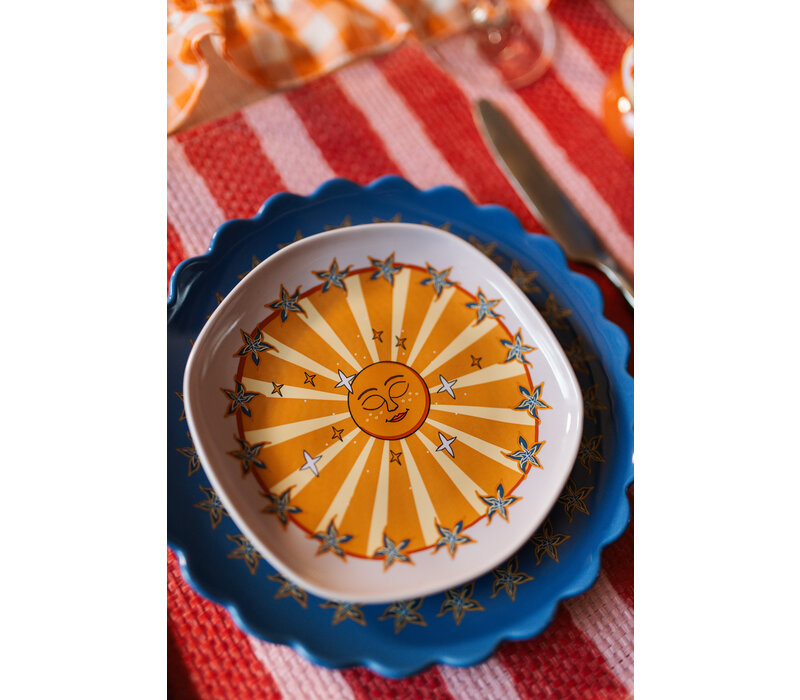 Serving Plate Lilac Sun with Stars