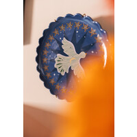 Bord Blauw met Maan en Vogel