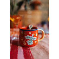 Mug Red with Bird