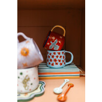 Mug Blue with Poppies
