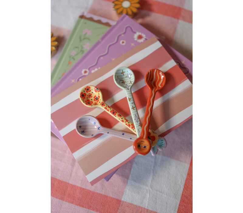 Lepel met Witte Bloem en Sterren