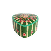 Heartshaped Box with Stripes and Flowers