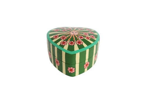 All the Luck in the World Heartshaped Box with Stripes and Flowers