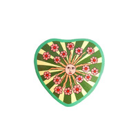 Heartshaped Box with Stripes and Flowers