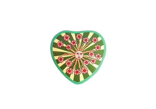 All the Luck in the World Heartshaped Box with Stripes and Flowers