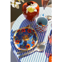 Bord Donker Blauw met Zon en Bloemen