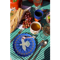 Bord Blauw met Maan en Vogel