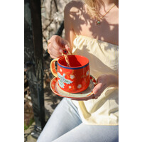 Spoon Yellow with Poppies