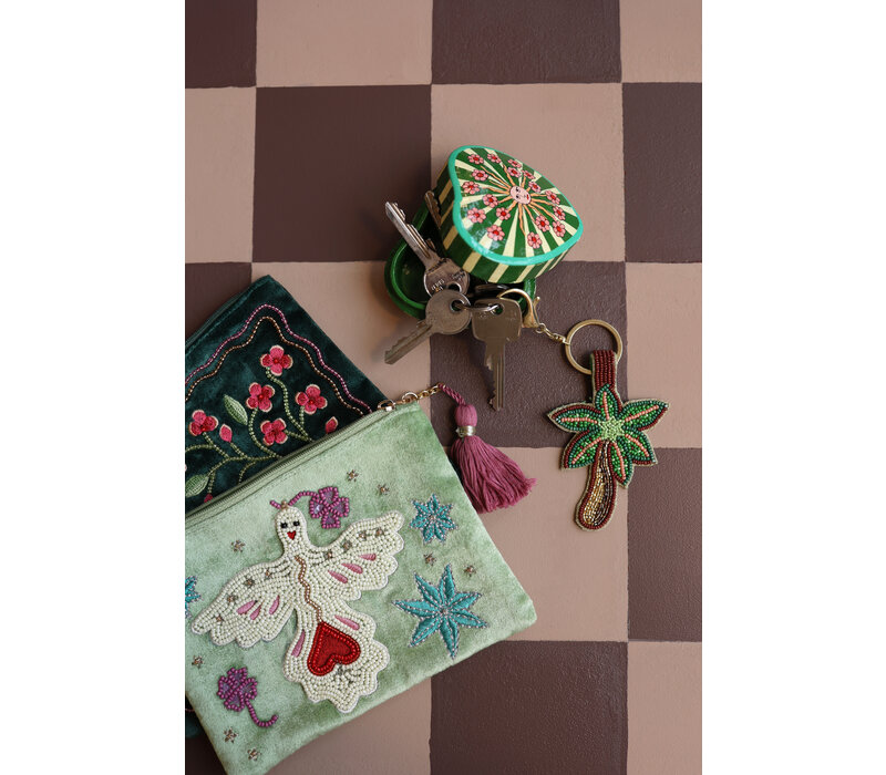 Medium Beaded Wallet - Lucky Bird