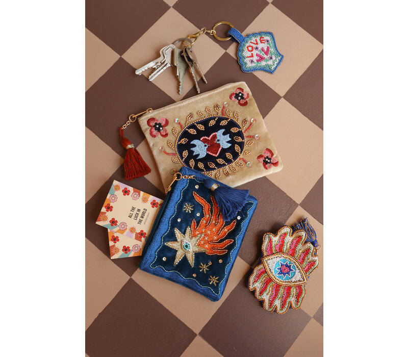 Medium Etui met Kraaltjes - Tortelduifjes