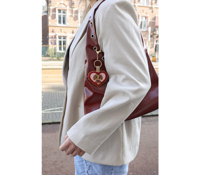 Sleutelhanger met Kraaltjes - Hart met Hond