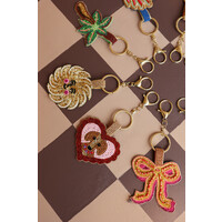 Beaded Keychain - Heart with Dog