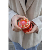 Round Box with Flowers and Suns