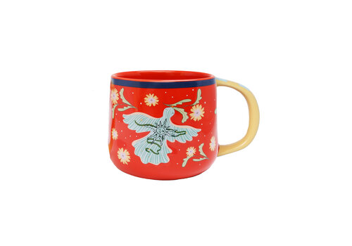 All the Luck in the World Mug Red with Bird
