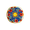 Plate Dark Blue with Sun and Flowers