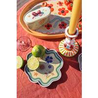 Candleholder Stripes and Flowers