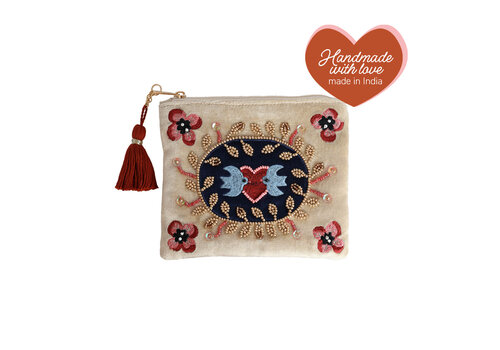 All the Luck in the World Medium Beaded Wallet - Lovebirds