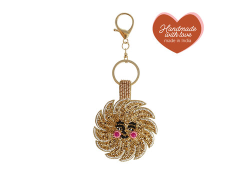 All the Luck in the World Beaded Keychain - Smiley Sun