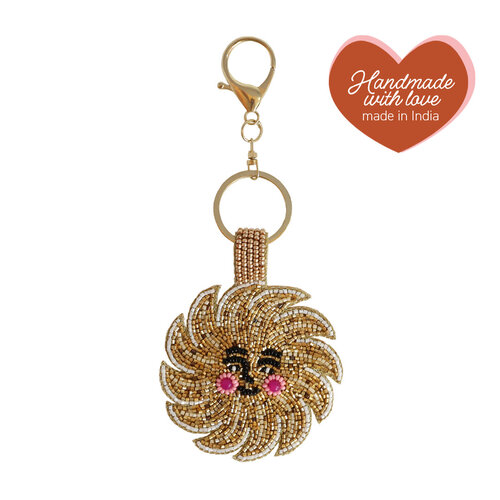 Beaded Keychain - Smiley Sun 