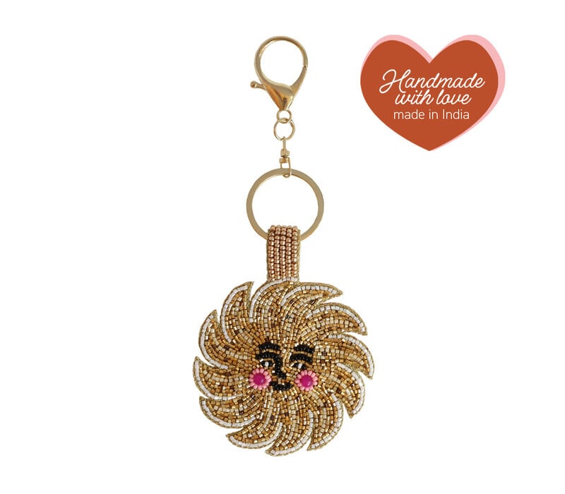 Beaded Keychain - Smiley Sun