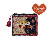 Medium Beaded Pouch - Sun and Moon