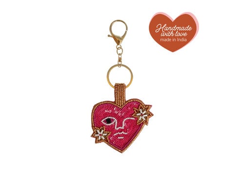 All the Luck in the World Sleutelhanger met Kraaltjes - Hart