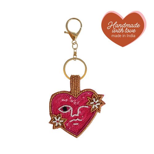 Beaded Keychain - Heart 