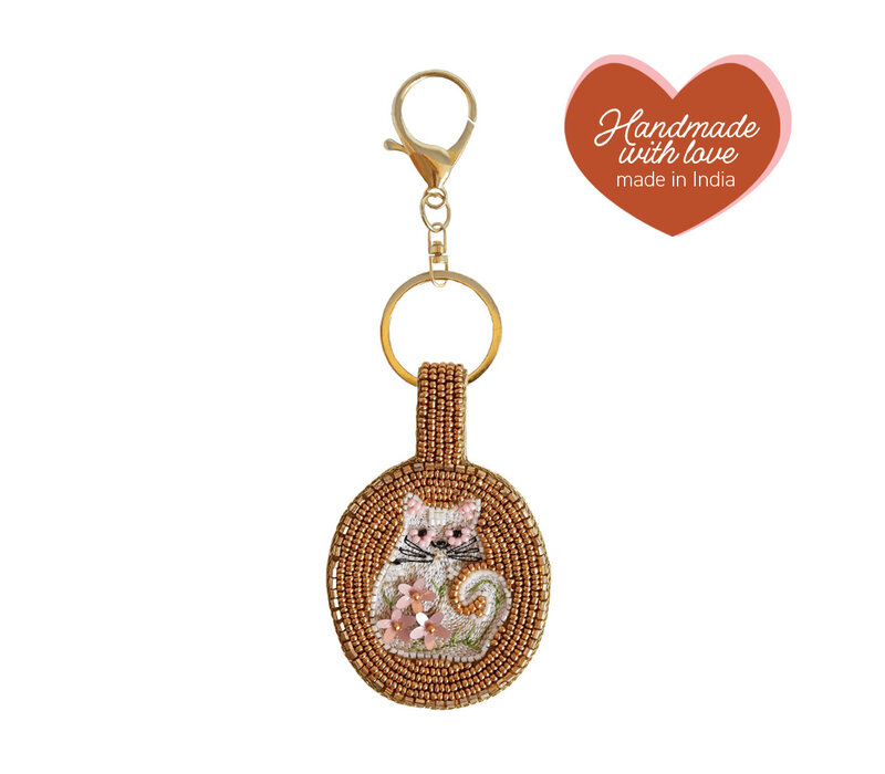 Beaded Keychain - Cat