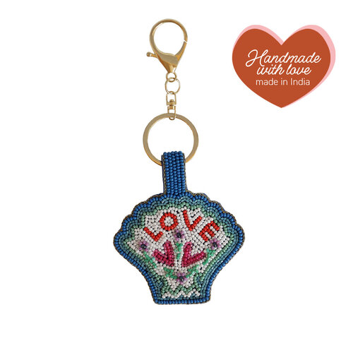 Sleutelhanger met Kraaltjes - Love Schelp 