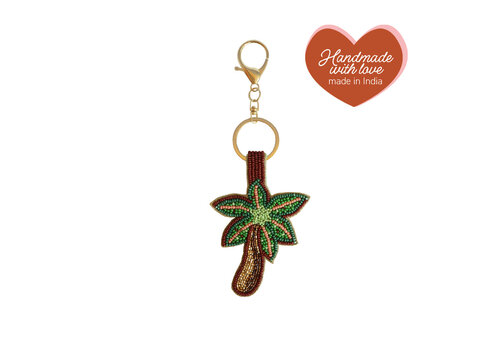 All the Luck in the World Beaded Keychain - Palmtree
