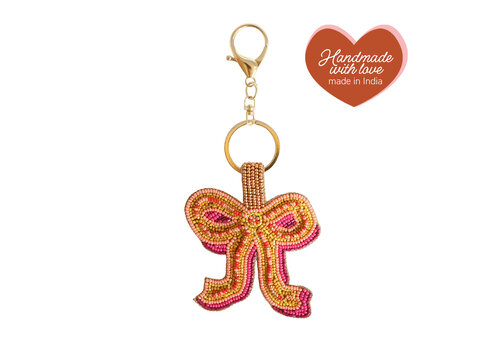 All the Luck in the World Beaded Keychain - Bow