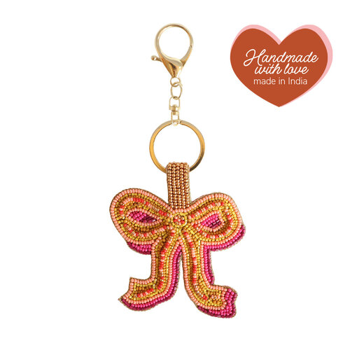 Beaded Keychain - Bow 