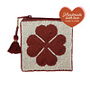 All the Luck in the World Square Pouch Lucky Clover Burgundy