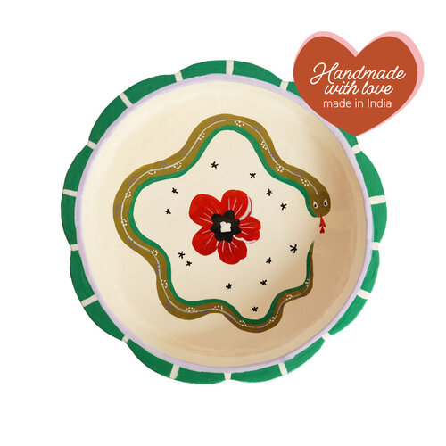 Bowl with Snake and Flower 