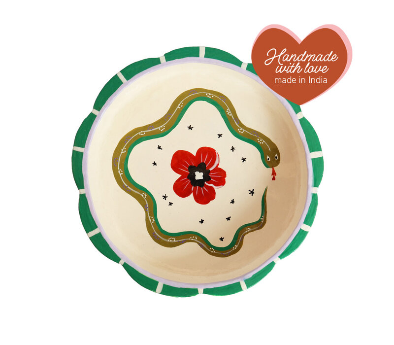 Bowl with Snake and Flower