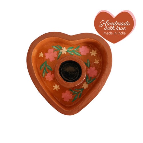 Candleholder Heart with Flowers 