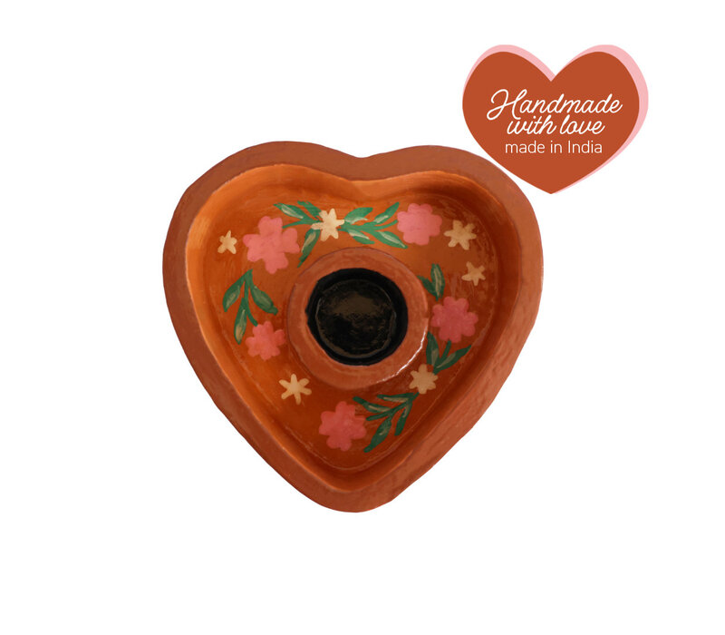 Kaarsenhouder Hart met Bloemen