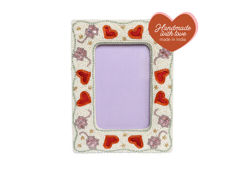 All the Luck in the World Beaded Photo Frame -  Hearts