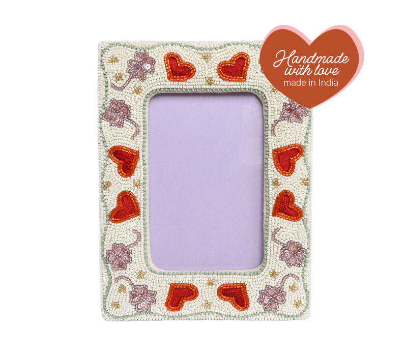Beaded Photo Frame -  Hearts