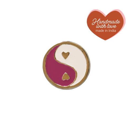 Doorknob Brass YinYang Pink White 